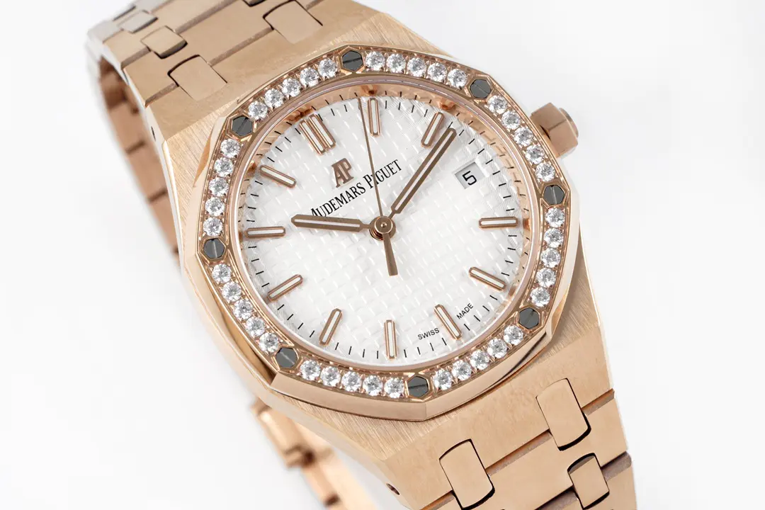 Audemars Piguet Royal Oak Rose Gold Diamond Silver Dial 34mm Ref. 77351OR.ZZ.1261OR.01 - Image 6