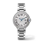 Cartier Ballon Bleu de Cartier Steel Diamond Silver Dial 33mm Ref. W4BB0023