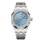 Audemars Piguet Royal Oak Selfwinding 50th Anniversary 37mm Ice Blue Dial Diamond Bezel Reference 15551ST.ZZ.1356ST.01