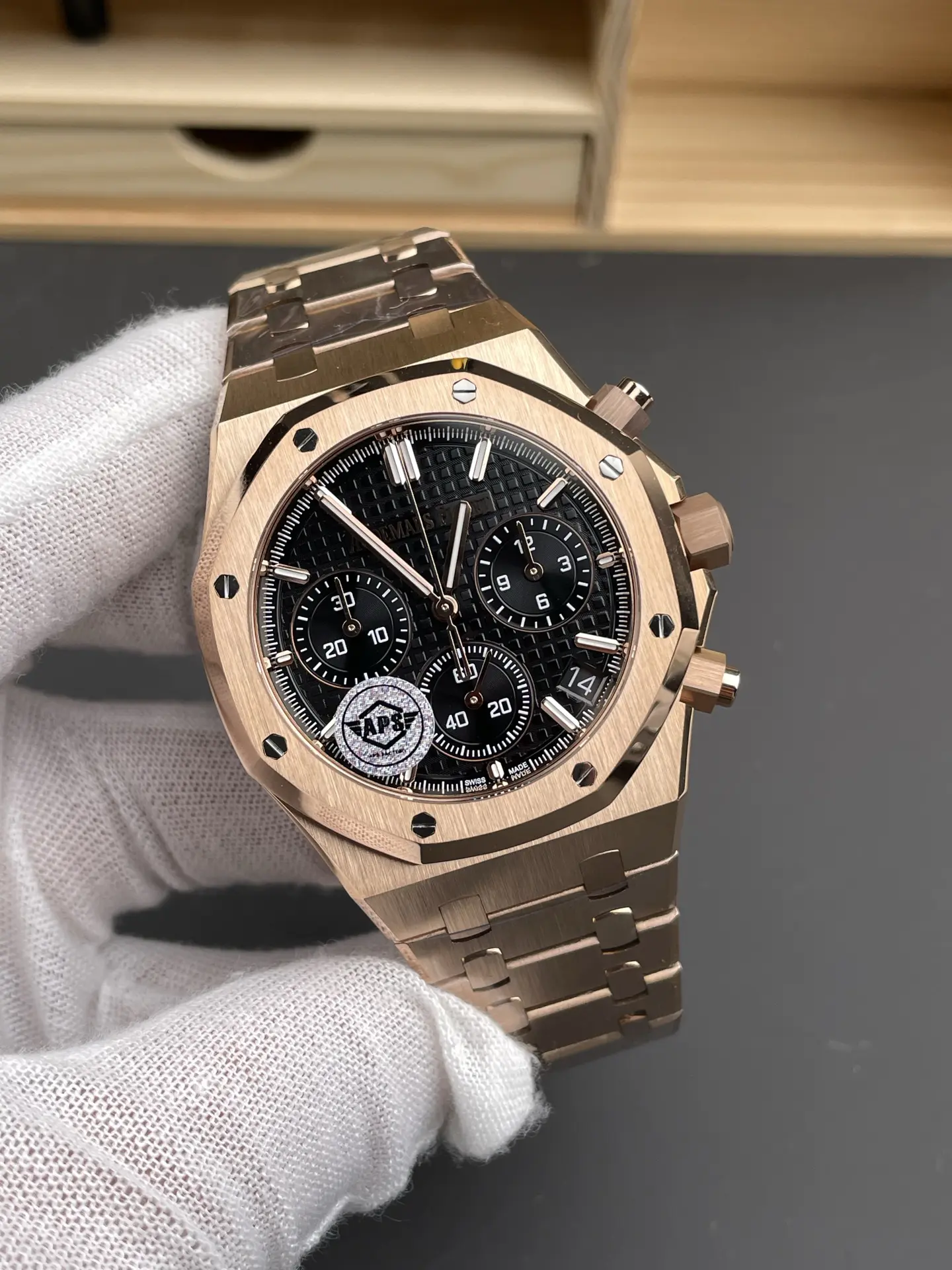 Audemars Piguet Royal Oak Chronograph Rose Gold Black Dial 41mm Ref. 26240OR.OO.1320OR.02 - Image 3