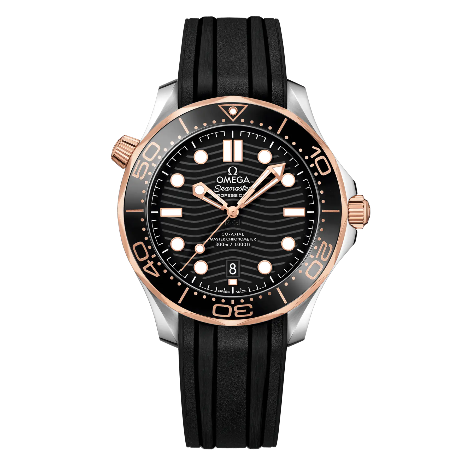 Omega Seamaster Diver 300m Rose Gold & Steel Black Dial 42mm