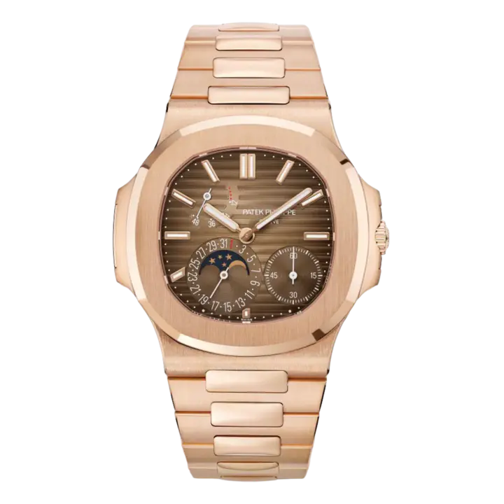Swiss movement 1:1 super clone-Patek Philippe Nautilus Moon Phase Rose Gold Watch 5712/1R-001