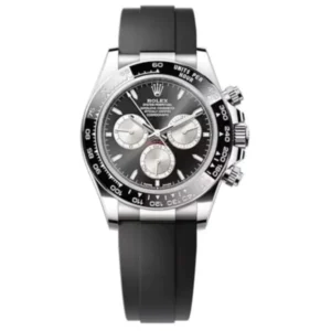 Swiss movement-Rolex Daytona White Gold Steel Dial Oysterflex Strap m126519ln-0002