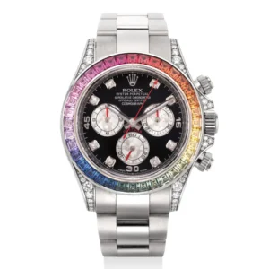 Swiss movement-Rolex-Daytona Rainbow 116599 Diamond Silver Stainless Steel 40mm