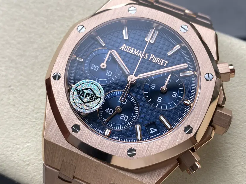 Audemars Piguet Royal Oak Chronograph Rose Gold Blue Dial 41mm Ref. 26240OR.OO.1320OR.05 - Image 4