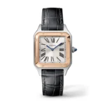 Cartier Santos-Dumont Rose Gold & Steel Silver Dial 46.6 mm x 33,9 mm