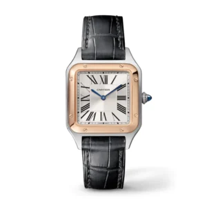 Cartier Santos-Dumont Rose Gold & Steel Silver Dial 46.6 mm x 33,9 mm