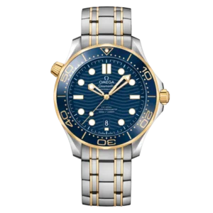Omega Seamaster Diver 300m Yellow Gold & Steel Blue Dial 42mm Ref. 210.20.42.20.03.001