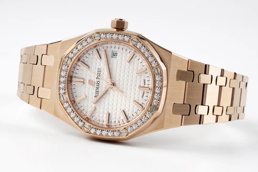 Audemars Piguet Royal Oak Rose Gold Diamond Silver Dial 34mm Ref. 77351OR.ZZ.1261OR.01 - Image 3