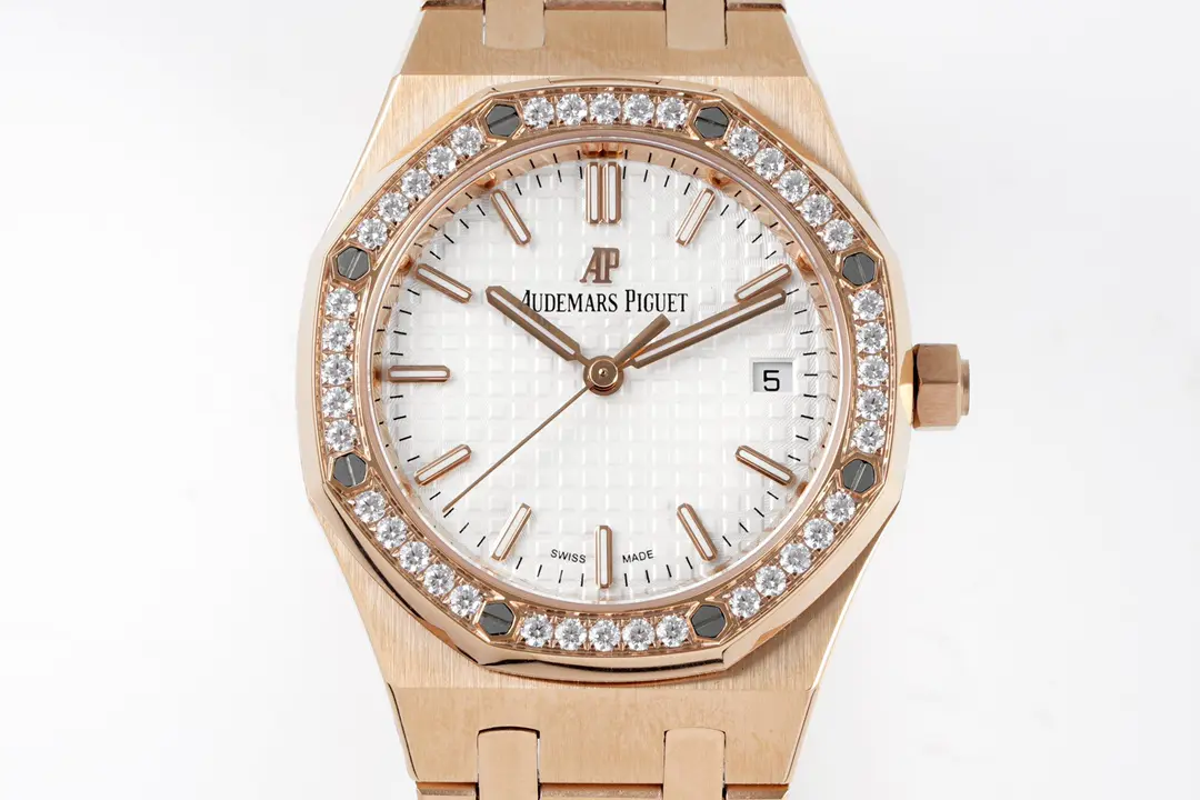 Audemars Piguet Royal Oak Rose Gold Diamond Silver Dial 34mm Ref. 77351OR.ZZ.1261OR.01 - Image 5