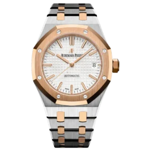 Audemars Piguet Royal Oak Selfwinding Rose Gold and Steel White Dial 37mm Ladies Watch (Reference #15450SR.OO.1256SR.01)
