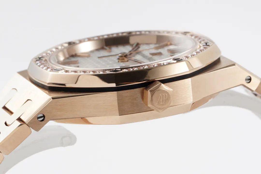 Audemars Piguet Royal Oak Rose Gold Diamond Silver Dial 34mm Ref. 77351OR.ZZ.1261OR.01 - Image 8