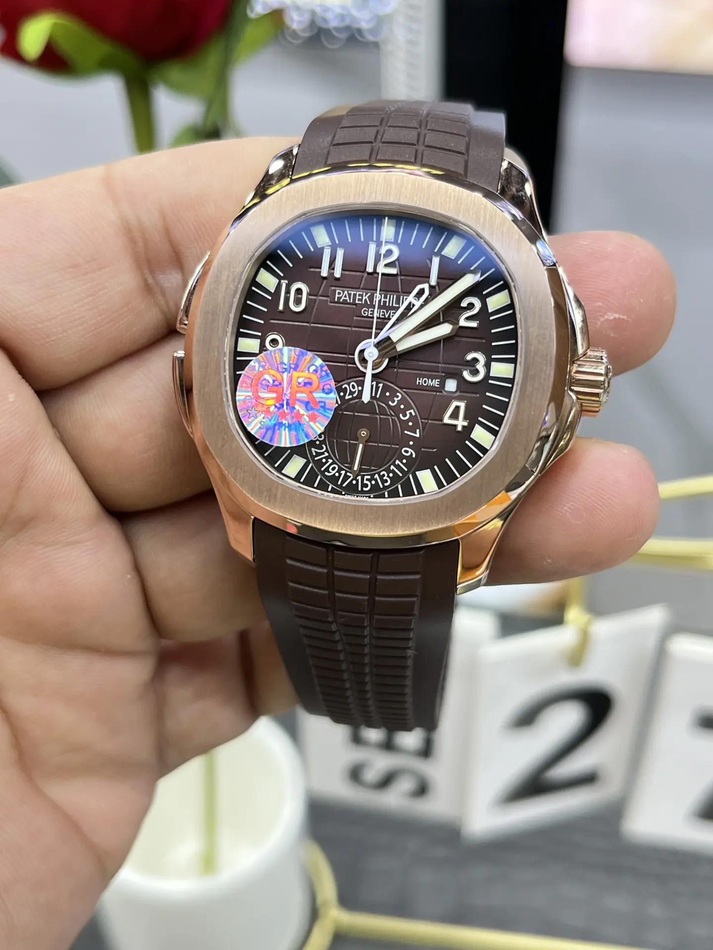Patek Philippe Aquanaut Brown Embossed Arabic Dial 5164R-001 - Image 3