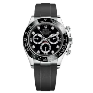 Swiss movement-Rolex Daytona White Gold Black Dial Oysterflex Strap 116519LN-0025