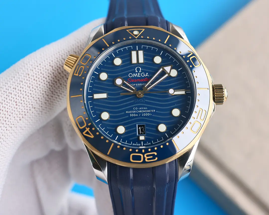Omega Seamaster Diver 300m Yellow Gold & Steel Blue Dial 42mm Ref. 210.22.42.20.03.001 - Image 2