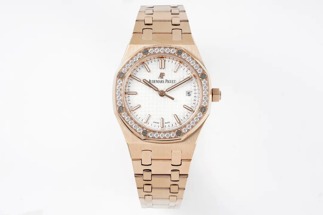 Audemars Piguet Royal Oak Rose Gold Diamond Silver Dial 34mm Ref. 77351OR.ZZ.1261OR.01 - Image 2